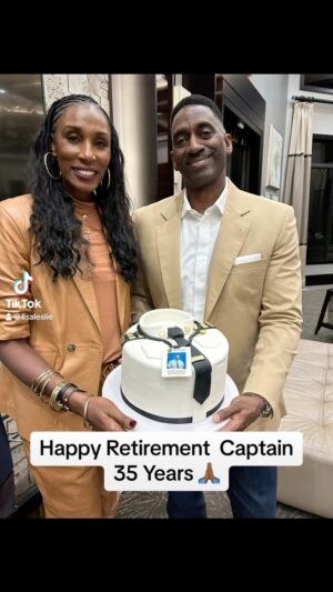 Lisa Leslie Instagram - Thank you for your service and protection of our country with the #Airforce🇺🇸 and being an amazing essential worker flying for @ups especially during the pandemic! Happy retirement my love♥️♥️♥️🙏🏾🙏🏾🙏🏾 #35years of service