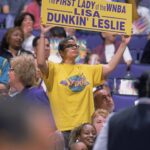 Lisa Leslie Instagram - On this day in 2002, @lisaleslie became the first WNBA player to dunk in a game 👑 She threw down a one-handed breakaway layup with 4:44 remaining in the first half in Los Angeles’ matchup vs. Miami at the STAPLES Center 🙌 Tune in as the @la_sparks host the @nyliberty today at 4pm/ET on @ESPN!