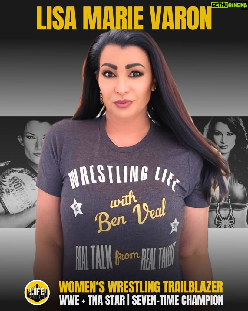 Lisa Marie Varon Instagram - @reallisamarie x @wrestlinglifeonline Lisa Marie Varon ain’t the lady to mess with! One of our most popular #wrestlinglifepod episodes so far has been our great conversation with the former #WWE and #TNA women’s champion, who spoke openly with @benvealwrites about life with #adhd, the impact her generation of #womenswrestlers had on the industry today, and some of her favourite in-ring moments. ‘Wrestling Life with Ben Veal’ episode 012 with special guest #lisamarievaron is out now on YouTube and wherever you enjoy your #podcasts. And show some love for the show and help us to grow by picking up a WRESTLING LIFE tee or hoodie from our exclusive @fighters.first range: real talk from real talent. 🎙️ #womenswrestling #widowspeak #widowspeakfreak #wwevictoria #tnawrestling #wrestlingpodcast #pod
