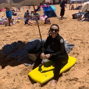 Lisa Wilkinson Instagram - Summer hols don’t get much better than this. Twenty eight degrees and crystal clear waves for this pretty ordinary boogie boarder. 😎🏖🏄‍♀️