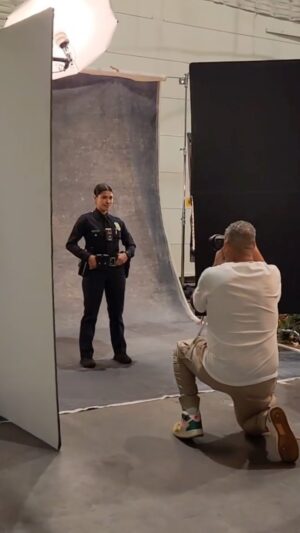 Lisseth Chavez Instagram - Behind the scenes in shooting for the new poster 💪🏽😍 #TheRookie #celina