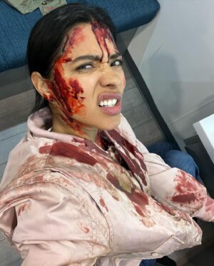 Lisseth Chavez Instagram - So. Much. Blood. 

Tune into our season finale of @therookieabc 🚔
See you all tonight🎬