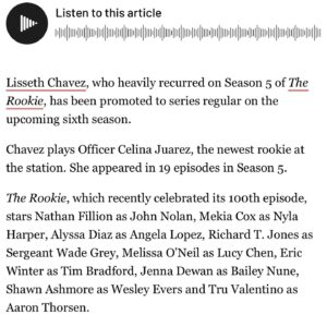 Lisseth Chavez Instagram - 🥹🙏🏽🙏🏽 LETS GOOOOOO!!!!! @therookieabc @abcnetwork 👏🏽👏🏽👏🏽