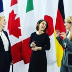 Liz Truss Instagram - Great to meet my new Canadian and German colleagues. 🇬🇧 🇨🇦 🇩🇪 #freedom #democracy #allies #foreignministers