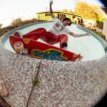Lizzie Armanto Instagram - one & only sesh before they demoed our pool. It was fun to watch my friends rip! I was hoping to get a grind but pool skating is hard. ♥️ 📸 @andrewjamespeters