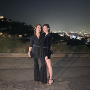 Loan Chabanol Instagram - Out and about with long time friend @olgakurylenkoofficial 🖤- wearing fantastic sustainable brands  @bequartii @aeraidpr & @veerahofficial #girlsnight #oscarnight2020 #olgakurylenko #loanchabanol #instagirls