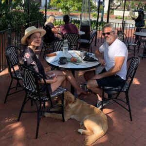 Loan Chabanol Instagram - Eating outside ( tables are 6 feet away ) socially distancing and trying to stay sane during this crazy time.