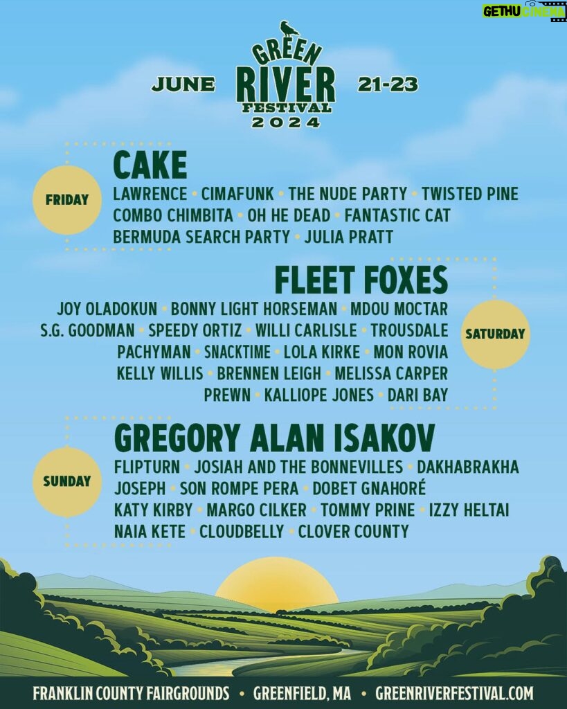 Lola Kirke Instagram - SO excited to announce I’ll be joining this great lineup for @greenriverfest in Greenfield, MA this Summer! 3-Day Passes are on sale now at the link in my bio. Single-Day and 2-Day passes on sale this Friday, January 26 at 10am EST! See you all in June 🤠 📸 @electraking 💄 @jkinigopoulos 🐆 @rosegoldvtg