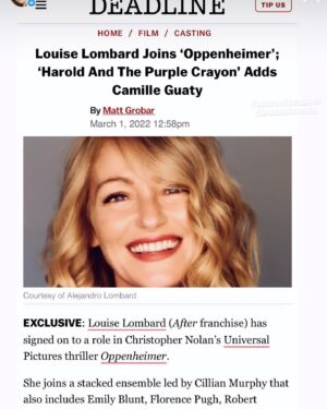 Louise Lombard Instagram - Couldn’t be more excited!
💃💫❤️

#oppenheimermovie #christophernolan 
#cillianmurphy
#universalpictures 
#deadline 
#louiselombard 
#afterfamily