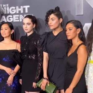 Luciane Buchanan Instagram - Just out here making my grandma proud. #thenightagent comes out March 23rd on @netflix 💥

Thanks to my darlings/ hype queens for the best first glam experience 🫶🏽👏🏽
Hair: @theartistred 
Make up: @cherishbrookehill 
Styling: @benjaminholtrop 
Assist styling: @emilykejohnson 
Dress: @marrisawilsonny