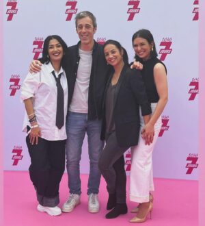 Lucie Bernardoni Instagram - Soirée @tele7jours merci à @jeremyparayre et tous les copains. 

@michael.mmcgold 
 @benjelloun_malika @karimacharni @tof_beaugrand @agustingaliana @ludoloco @stephanetasi @medi.sadoun 

Ma tenue: @mariannebymariejordane made in france 🇫🇷 pour @faitenfrance_lemag @antho_vitorino