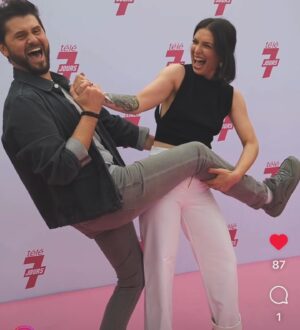 Lucie Bernardoni Instagram - Soirée @tele7jours merci à @jeremyparayre et tous les copains. 

@michael.mmcgold 
 @benjelloun_malika @karimacharni @tof_beaugrand @agustingaliana @ludoloco @stephanetasi @medi.sadoun 

Ma tenue: @mariannebymariejordane made in france 🇫🇷 pour @faitenfrance_lemag @antho_vitorino