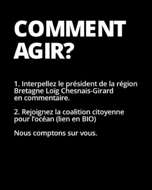 Lucie Lucas Instagram - 🚨Oui, vous avez bien lu. 
Ça vous révolte ? Nous aussi. 

Mais on peut mettre fin à ce scandale. Et ça commence dès demain. 

On se fixe jusqu’au 8 juin - journée mondiale de l’océan - pour arriver, étape par étape, à faire interdire ces destructeurs et toutes les méthodes de pêche destructrices dans les Aires Marines Protégées (AMP). 

Et nous avons une première étape concrète et stratégique dès demain. Et cela se passe en Bretagne. 

Pourquoi en Bretagne ? 

Parce que la Bretagne concentre un grand nombre d’aires marines protégées… ainsi qu’un grand nombre des pêches destructrices qui ravagent ces aires marines protégées. 

Et demain, le Conseil régional de Bretagne va adopter sa position sur la protection de l’océan. C’est un vote d’une haute importance. Les élus devront décider s’ils acceptent l’évidence : arrêter de détruire les zones qu’on appelle « protégées ». 

Les élus écologistes du Conseil régional ont déposé un vœu appellent le gouvernement à créer de « vraies » aires marines protégées en y interdisant les méthodes de pêche destructrices comme le chalutage. 

C’est ce vœu qui est voté demain. 

Ça ne paraît pas très ambitieux et pourtant, on en est là.

ll faut se pincer pour y croire, on sait, mais c’est ainsi : en France, l’immense majorité des aires marines dites « protégées » (les « AMP »), ne le sont pas le moins du monde. Un bulldozer comme le Jan Maria, qui ravage les fonds marins, est parfaitement autorisé dans les AMP. 

C’est un véritable scandale.

L’océan est le poumon de la planète, il absorbe un tiers de nos émissions de C02 et plus de 90% de nos excédents de chaleur. 

L’océan est de fait notre meilleur allié dans le combat que nous devons mener contre le dérèglement climatique.

Nous devons le protéger. En commençant par protéger nos aires marines protégées en y interdisant le chalutage. 

C’est simple, c’est basique. 

COMMENT AGIR? 

1. Interpellez le président de la région Bretagne @loig_cg en commentaire. 

2. Rejoignez la coalition citoyenne pour l’océan (lien en BIO)

Nous comptons sur vous.

Claire et Lucie