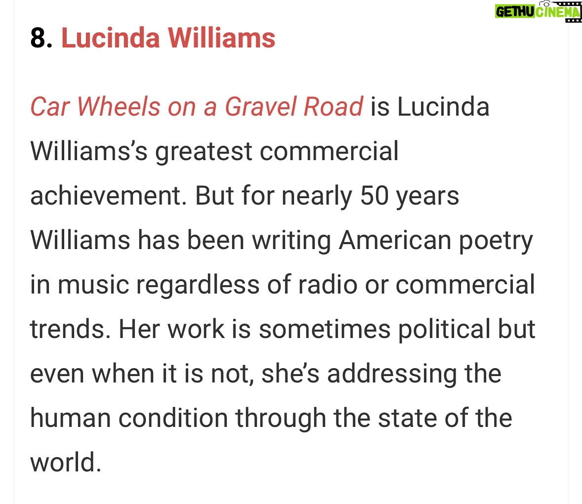 Lucinda Williams | Gethu Cinema