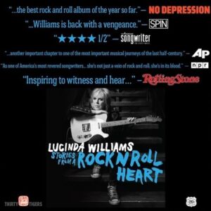 Lucinda Williams Instagram - Whew! 2023 has been a blast. We rang in my 70th birthday playing a show in Belfast and celebrated with a surprise party back in the states with my friends. 

@americanafest “pre-Grammy salute” (which I was so excited to tune in via livestream as I was under the weather… but an honor, nonetheless!)

My memoir was released in April and hit the NYT bestseller list 🥲

Stories From a Rock N Roll Heart came out this summer ❤️‍🔥 and I am overwhelmed with the outpouring of love it’s been receiving.

We toured with our new friends @bigthiefmusic and had a blast when we got to share the stage 

Forbes included me in their 50 over 50 😅

Played guitar on stage at @theryman for the first time since my stroke in 2020 🙌🎸

Car Wheels hit its 25th anniversary and we had a great time at the tribute at @thebasementeast

And this was the year we introduced our new concert formatting for “Don’t Tell Anybody the Secrets” tour, where we incorporate more storytelling and visuals along with the songs. 

All in all, 2023 was an exciting year full of rock n roll throughout Australia, Mexico, Europe (twice) and all around the United States adding up to 200 days on the road. Watch out, 2024… we’re coming for you 😉