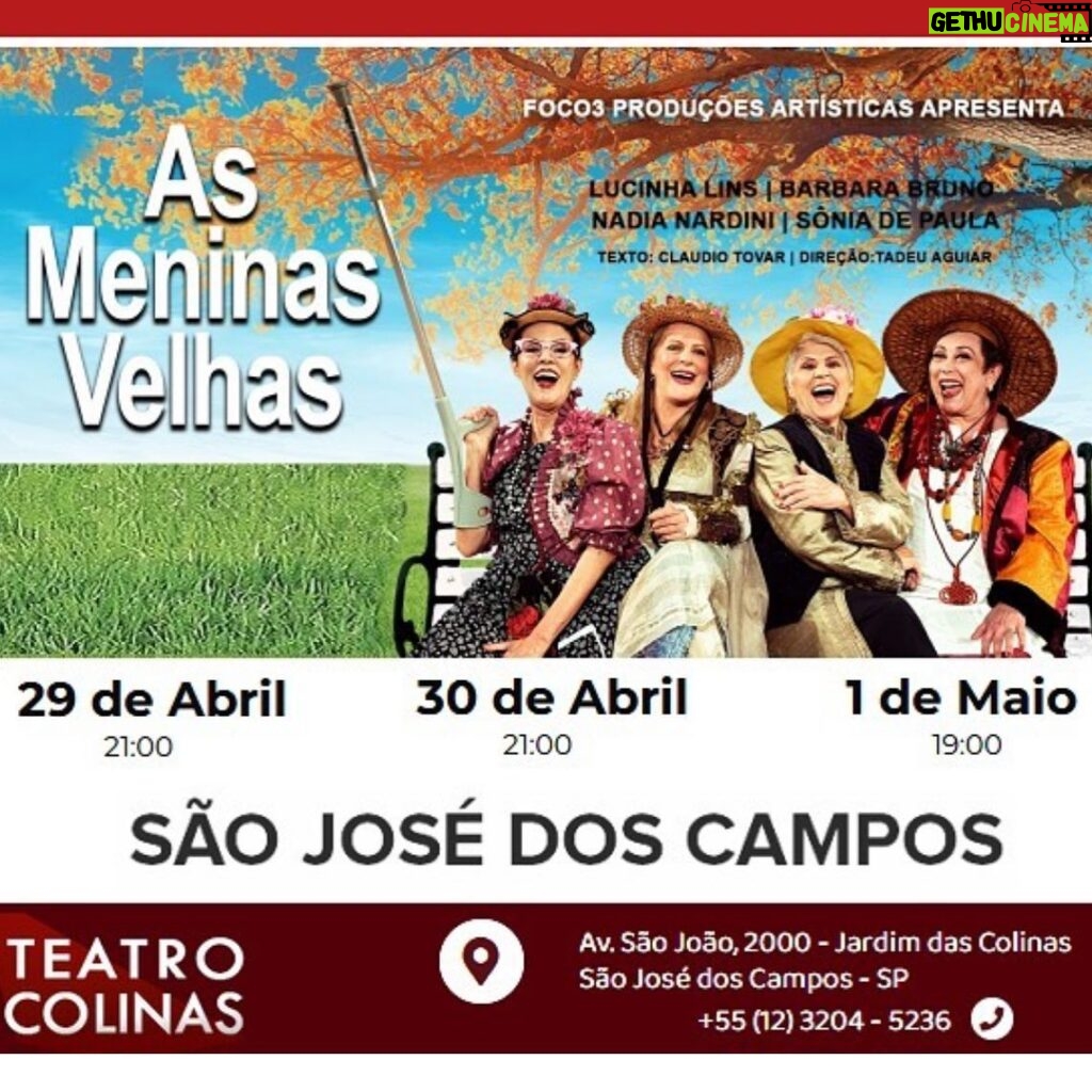 Lucinha Lins Instagram - São José dos Campos: as @asmeninasvelhas estão chegando este final de semana! Corre pra garantir seu ingresso no @teatrocolinas ou www.teatrocolinas.com.br Acabamos de finalizar uma temporada incrível em São Paulo, de casas esgotadas, muitos risos e emoções compartilhadas. Já na outra semana voltamos a SP no @teatroitaliasp ❤️🎭