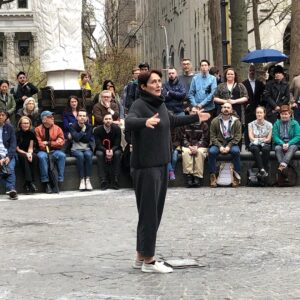 Lucy Walters Instagram - Just another evening in nyc. Fiona Shaw performing T. S. Eliot’s The Waste Land in Madison Sq Park. Love this city.