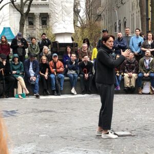 Lucy Walters Instagram - Just another evening in nyc. Fiona Shaw performing T. S. Eliot’s The Waste Land in Madison Sq Park. Love this city.