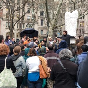 Lucy Walters Instagram - Just another evening in nyc. Fiona Shaw performing T. S. Eliot’s The Waste Land in Madison Sq Park. Love this city.