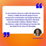 Luisa Neubauer Instagram - Frauenrechte sind Menschenrechte. Auf EU-Ebene gibt es gerade diesen historischen, jemals ersten Versuch, Frauenrechte wie u.a. Schutz vor digitaler Gewalt oder bessere Rechtsposition bei Vergewaltigungen, zu stärken und zu vereinheitlichen. Doch der deutsche Justizminister Marco Buschmann, die deutsche Bundesregierung blockieren. Das ist nicht nachzuvollziehen. Gemeinsam mit über 100 namhafte Frauen aus Politik, Kultur und Wirtschaft fordern wir unsere Rechte ein: Sehr geehrter Herr Buschmann, sehr geehrte Bundesregierung, wir appellieren dringend an Sie: Beenden Sie sofort Ihre Blockade-Haltung und stellen Sie sich nicht länger dem Schutz von Millionen von Frauen vor Gewalt in der EU entgegen.