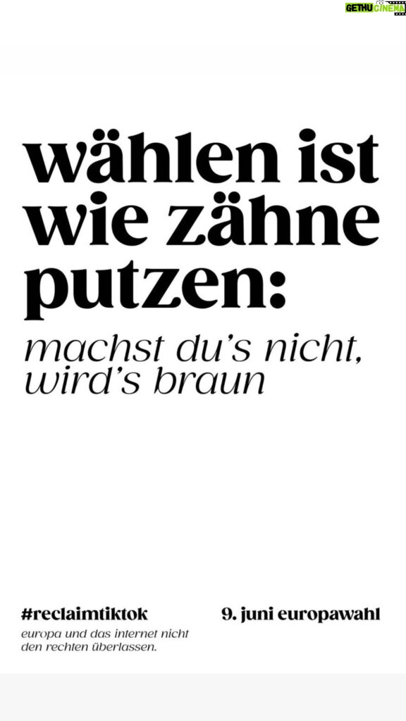 Luisa Neubauer Instagram - Die Tage sind gezählt. Die Hälfte aller jungen Menschen plant gerade nicht, zur EU Wahl zu gehen. Dabei steht so viel auf dem Spiel. Also machen wir alles, und putzen Zähne für die Demokratie und das Klima. Macht mit. #reclaimtiktok #europawahl #klimawahl #wählengehen