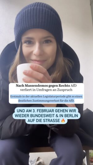 Luisa Neubauer Instagram - Demos alleine werden nicht die AfD halbieren. Aber sie können ein Ausgangspunkt für echte Veränderungen sein. Aktivismus wirkt. Protest wirkt. Laut sein lohnt sich. Und irgendwer muss anfangen und irgendwer ist immer mal selbst. Wir sehen uns am Wochenende wieder auf der Straße. #ZusammenGegenRechts