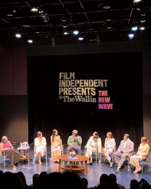 Lukita Maxwell Instagram - thanks for having me, @filmindependent as a part of your New Wave Actors - lovely conversation with lovely company. 

thank you, @thombrowne for dressing me <3

fashion : @cryoungin 
mu: @robrumseymua