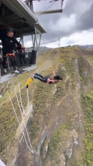 Madhumitha Instagram - I am my own experiment. I am my own work of art ❤️ The spontaneous thought to go for one of the world’s highest Bungy refreshed body and soul …#fearlesslivemore #bunjeejumping #bungy #bungie #nevis #worldhighestbungy #adventure #adventuretime #adventuretravel #sport #ajhackett #nevisbungy #queenstown #newzealand #roadtrip #couple #couplegoals #scary