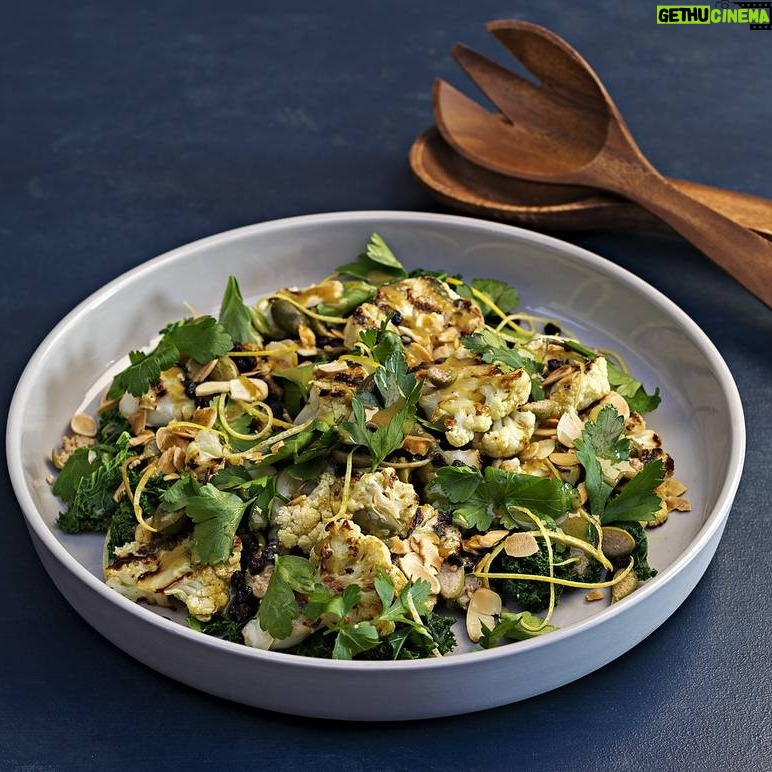 Maggie Beer Instagram - A moreish lunch or side dish perfect for an afternoon of outdoor entertaining, this grilled cauliflower is elevated by a final flourish of Maggie Beer Moroccan Spice, Honey & Dijon Vinaigrette. View the recipe via the link in our bio. Find Maggie Beer's range of versatile vinaigrettes at leading independent supermarkets or via our online store. #vegetarian #recipe