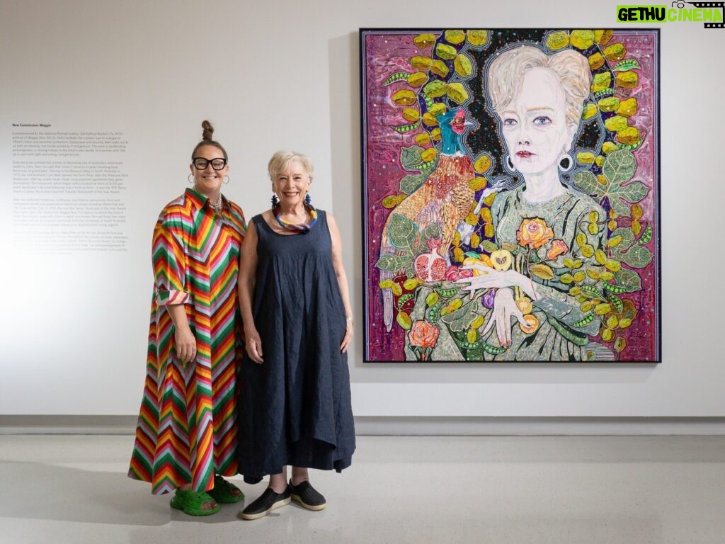 Maggie Beer Instagram - “Recently I was given the great honour of having a portrait commissioned by the National Portrait Gallery in Canberra. Given three artists to choose from, I chose Del Katherine Barton where her magical portraits are a collection of objects close to the heart of the sitter and the whimsy; the fantasy, the vibrancy and incredible detail all come together where the portrait indeed becomes more than the sum of the parts. To see this larger than life painting hanging on this huge wall of the Gallery truly took my breath away.” - Maggie Beer