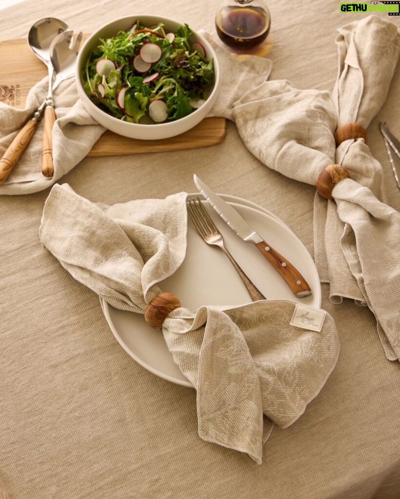 Maggie Beer Instagram - For a table dressed to impress, look no further than the Maggie Living Homewares collection. From premium German-blade Steak Knives to French Linen Napkins, Olive Wood Napkin Rings and more, it is a selection that will bring a touch of rustic elegance to your home and table. Shop the Maggie Living Homewares range today via our online store, or find select items at David Jones stores across Australia. #maggieliving #makeitamaggiemoment