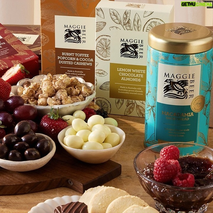 Maggie Beer Instagram - Sink into sensory delight with every nibble and bite of the goodies inside our Sweet Celebrations Hamper. Featuring melt-in-your-mouth Macadamia Shortbreads, Affogato Caramel, Dark Chocolate Belgian Wafers and much more, this is the perfect gift for a special someone, or as a well-earnt treat for yourself. Shop this hamper today via the link in our bio. #makeitamaggiemoment