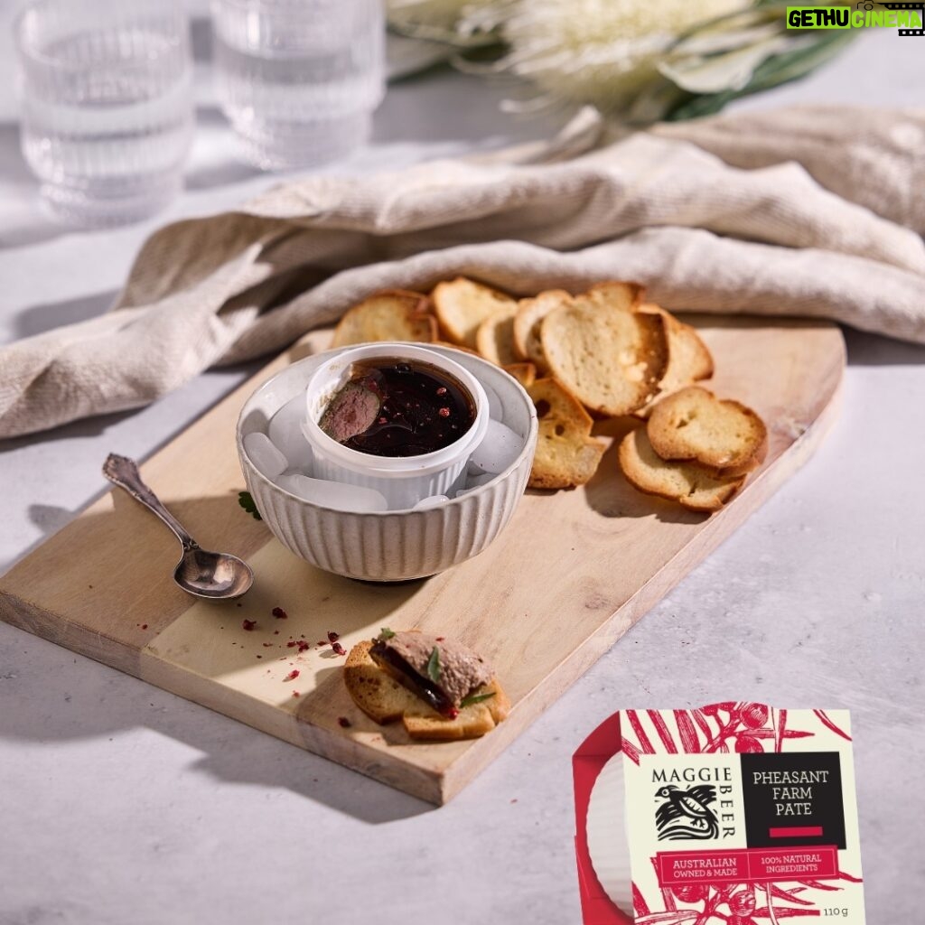 Maggie Beer Instagram - Made using 100% natural ingredients, Maggie Beer's collection of French-style Pates are the ultimate simple-yet-decadent treat to indulge in over drinks with friends. To serve, simply nestle the Pate in its ramekin-style pot in a bed of ice (as you would for oysters) to keep at perfect temperature and spoon onto torn pieces of crusty sourdough. Experiment with complementary flavour profiles by topping your Pate with a tangy cornichon...perfection! Find Maggie Beer's range of Pate in Woolworths, Coles & leading independent supermarkets. What's your favourite appetiser when entertaining? #makeitamaggiemoment #pate