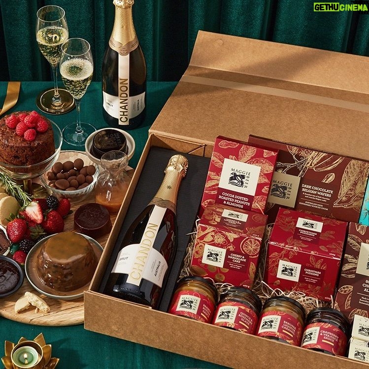 Maggie Beer Instagram - Watch as your loved one's eyes glitter with joy as they open the lid on Maggie Beer's Yuletide Cheer Hamper with Chandon. Featuring: - Chandon Brut NV 750mL - Macadamia Shortbread in a decorative tin - Dark Chocolate Belgian Wafers - Barossa Liqueur Caramel - And much, much more Shop this hamper today via the link in our bio for $169, down from $199.