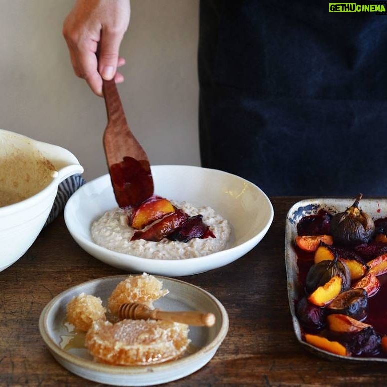 Maggie Beer Instagram - Elevate your breakfast to new heights by topping your creamy Bircher muesli with fresh stone fruits roasted in honey. Truly a breakfast that embodies the fresh flavours of summer. View our recipe for Creamy Bircher Muesli and Honey Roasted Stone Fruits via the link in our bio. #makeitamaggiebreakfast