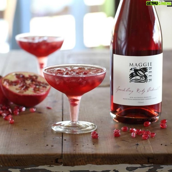 Maggie Beer Instagram - A New Year's Eve celebration means popping the bubbly, but it doesn't have to be alcoholic. If you are partial to a non-alcoholic tipple, you may enjoy these two festive mocktails: Sparkling Chardonnay Mocktail with Ruby Grapefruit (pictured). Sparkling Chardonnay, Orange Blossom & Pear Mocktail (pictured). Or, for fans of artisanal gin, try our recipe for a Sparkling Ruby Cabernet Gin Fizz (pictured). To see these three recipes, visit the link in our bio!