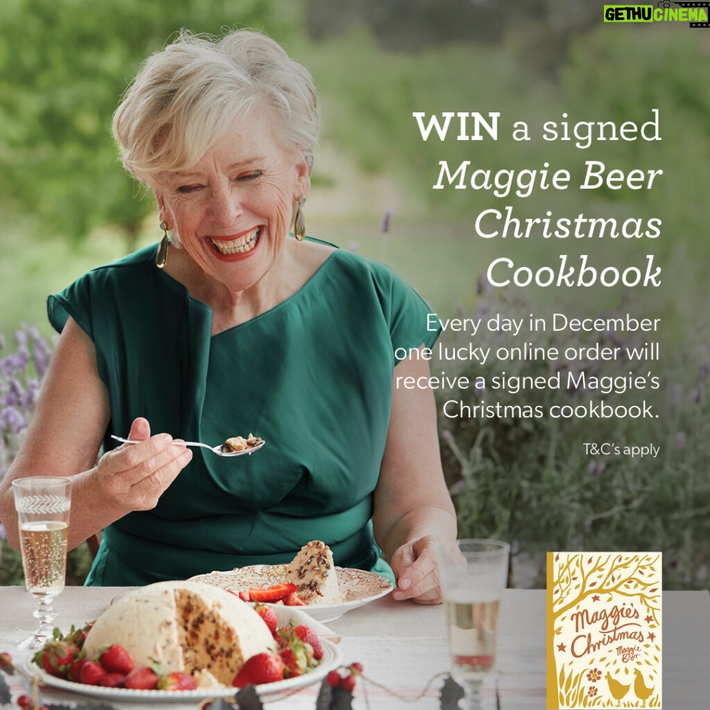 Maggie Beer Instagram - || Win a signed cookbook || This Christmas, we're spreading the festive cheer by giving away a signed cookbook with one lucky order every day during the month of December! A Maggie's Christmas cookbook signed by Maggie Beer herself...what better way to celebrate this joyous time of year? Shop the Maggie Beer online store today via the link in our bio for your chance to be one of our winners. *T&C's apply