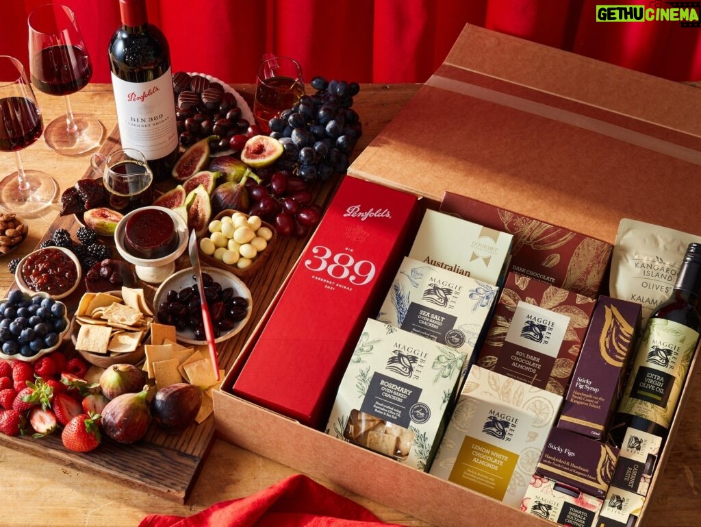 Maggie Beer Instagram - The Maggie Beer Opulent Foodie Hamper is brimming with delicious delicacies to delight your nearest and dearest. Complete with a beautiful gift box of Penfolds Bin 389, this is the perfect wedding gift for a couple of avid foodies or a Year of the Dragon celebration. Tag a friend who you would love to share this Penfolds Bin 389 Cabernet Shiraz with...or a loved one who's looking for birthday inspiration for you! Visit the link in our bio shop this stunning hamper.