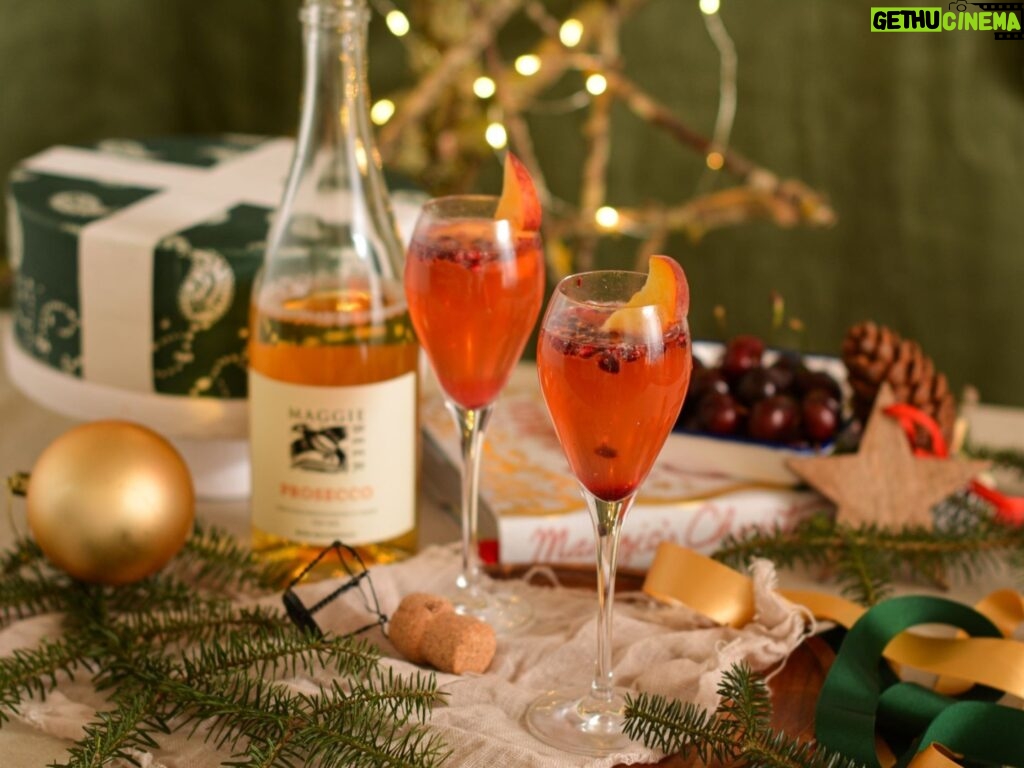 Maggie Beer Instagram - Just 2 sleeps until Christmas and what better way to celebrate than with a refreshing mocktail. Add the juice and seeds from a fresh pomegranate, along with a wedge of fresh peach, into a glass, then fill with super-chilled Maggie Beer Non-Alcoholic Prosecco. Perfection! For more beautiful new Christmas recipes, receive the free Make It A Maggie Christmas eCookbook by joining our Food Club via the link in our bio (if you're already a member, we've emailed you your free copy!).