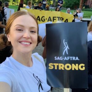 Maggie Geha Instagram - In solidarity! @sagaftra #SAGAFTRAstrong #SAGAFTRAstrike #SAGAFTRANewEngland #power2performers #SAGAFTRAmember #solidarity
