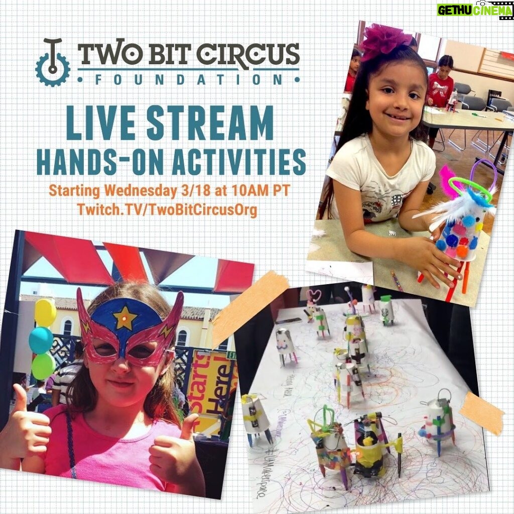 Maggie Grace Instagram - 🌈Free virtual project-based learning for kids at home starts TOMORROW! 🤹🏽‍♂️🪁 Www.twitchtv/twobitcircusorg @twobitcircusorg