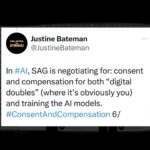 Maggie Gyllenhaal Instagram - Go to credo23.com/AIinFilm for video demos of #ai abuses of actors. @_justinebateman_ @sagaftra @gaardsars @jakegyllenhaal @jamieleecurtis @jessicachastain @dakotajohnson etc