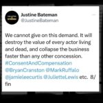 Maggie Gyllenhaal Instagram - Go to credo23.com/AIinFilm for video demos of #ai abuses of actors. @_justinebateman_ @sagaftra @gaardsars @jakegyllenhaal @jamieleecurtis @jessicachastain @dakotajohnson etc