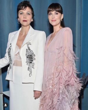 Maggie Gyllenhaal Instagram - Why wear one @schiaparelli dress when you can wear 2??