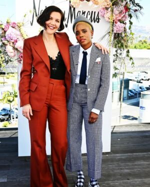 Maggie Gyllenhaal Instagram - Me and @janicza taking it on the road at a wonderful panel with @neimanmarcus celebrating #womenshistorymonth and #womeninfilm 
#neimanmarcus @thelostdaughterfilm @zolamovie