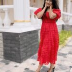 Mahi Maheswari Instagram - 👗 @myroopamsboutique. #Clothing #Hair #Joint #Hand #Hairstyle #Photograph #Shoulder #Leg #One-PieceGarment #Smile #Neck
