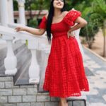 Mahi Maheswari Instagram - 👗 @myroopamsboutique. #Clothing #Hair #Joint #Hand #Hairstyle #Photograph #Shoulder #Leg #One-PieceGarment #Smile #Neck