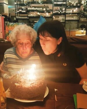 Maisie Adam Instagram - My brilliant Nanna passed away on Saturday, exactly one month after our last shared birthday. 
I absolutely adored her. She was a truly phenomenal woman with an incredibly witty sense of humour, an impeccable style and love of bold colours, and she had the kindest heart I’ve ever known. 

Whoever you were, she would instinctively hold your hand within 5 seconds of you sitting down with her. When she held your hand she would always comment on how cold they were before following that with a smile and “You know what they say about people with cold hands? Cold hands, warm heart”. 

She was one of those people who did life exactly how you’re meant to do it. Fully, with a sense of humour, fierce determination, and a flat-out refusal to be told she couldn’t do something.

She was my Nanna, but to be honest she was a best mate as well. She gave me so much over the years; endless advice, life motto’s, jokes, tips, and catchphrases which I’ll pass on to my grandchildren one day. 
She taught me how to tell the time. 
She told me to never bother with people who are unkind. Ever.
She let me use her landline to vote for One Direction to win X Factor because “they seem like nice boys”.
She was just the best.

To spend a minute with this woman was a hoot, so to have had thirty years with her as my Nanna was the treat of a lifetime.

I’ll miss her so much, but every time I hold someone’s cold hands I’ll think of the woman with the warmest heart. 
Dorothy Adam 24.01.1930 - 24.02.2024 ❤️

1. Newby Hall miniature railway being graced with her presence
2. seriously considering adopting this lamb that came in to visit her Care Home 
3. She would constantly try on Mike’s glasses which resulted in a bit of a Barry Cryer aesthetic
4. when I took this photo of her and my brother and she decided to shake his hand, resulting in it looking like an announcement of a League Two player signing a loan deal for the rest of the season
5. post-Panto, seconds away from saying “Cold Hands Warm Heart” to me. 
6. Seconds away from saying “Cold Hands, Warm Heart” to Mike. 
7. Christmas dinner 
8. The original inspiration for the album art of Lady Gaga’s ‘Joanne’
9. Birthday Queens 👯‍♀️
10. ❤️