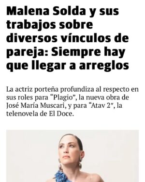 Malena Solda Instagram - Segundo fin de semana de “Plagio” y unas notas hermosas   ¡La primera critica! (⭐️⭐️⭐️⭐️⭐️)
@agenciaab  @inesestevezin @plagioteatro @josemariamuscari 
Gracias, @agenciajorgegalli