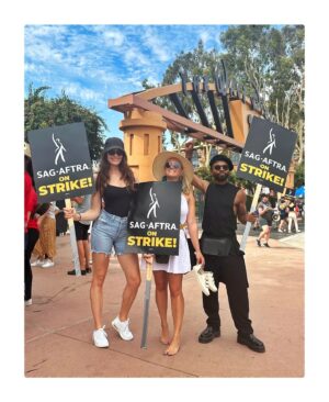Mallory Jansen Instagram - Out here for the 160,000 actors and 20,000 writers who deserve a better deal. #sagaftrastrong #wgastrong